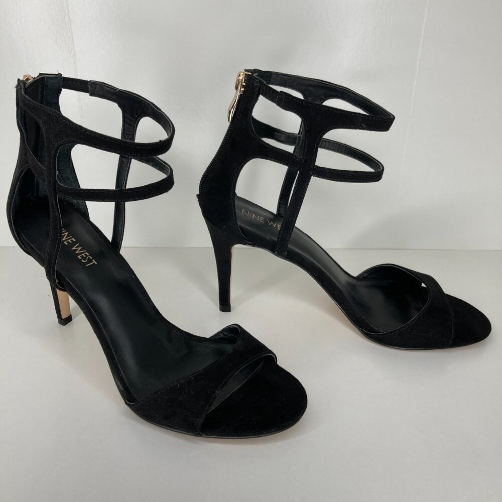 Nine West “Kirsten” black cage heels size 8.5